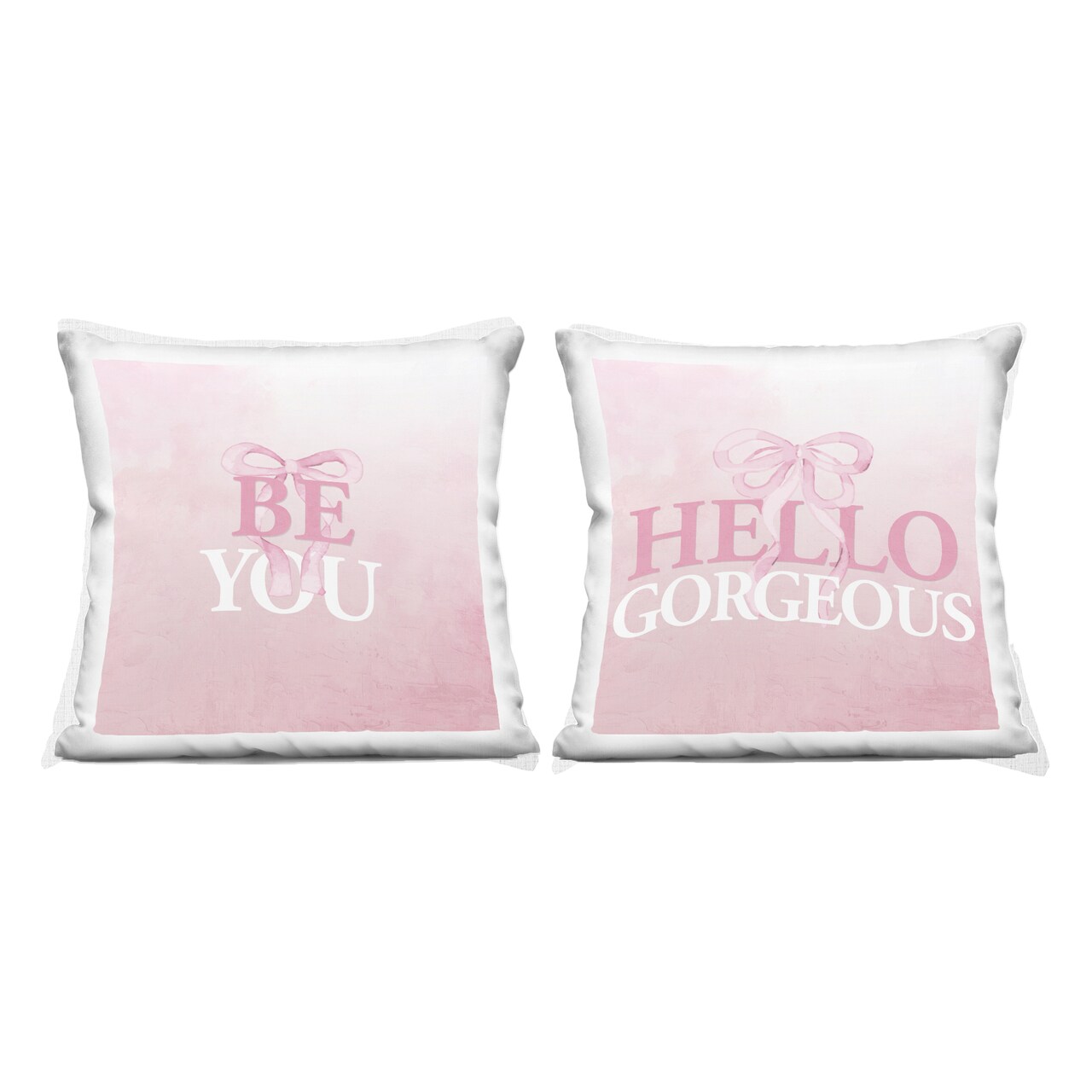 Stupell Industries Pink Feminine Empowerments 2 Piece Decorative Printed Throw Pillow Set, design by Kim Allen, 18 x 7 x 18